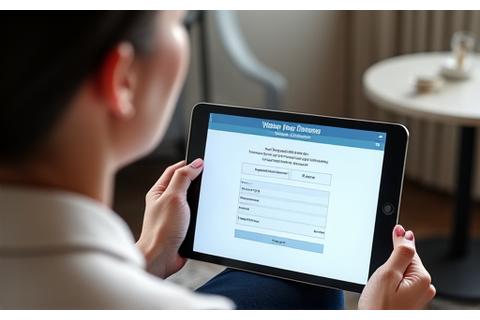 Donna che compila un questionario di benessere su tablet