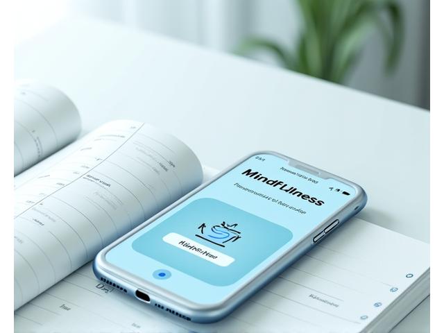 Smartphone che mostra un'integrazione tra un'app di mindfulness e un calendario digitale