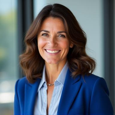 Ritratto sorridente di Giulia, executive di 45 anni